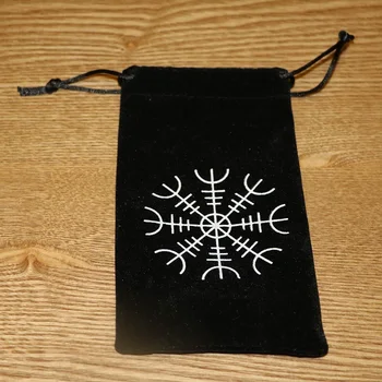 Viking Rune staltiesė Runų Akmenys bag Black Užrašu stalo Žaidimas Būrimą Astrologija Altoriaus staltiesė Amuletas Ženklas