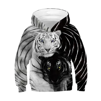 Vilkas Tigras, Liūtas 3D Spausdinimo Berniukai Hoodies Paaugliams Rudenį Viršutiniai drabužiai Vaikams su Gobtuvu Palaidinukė Drabužiai Vaikams ilgomis Rankovėmis Megztinis Viršūnės