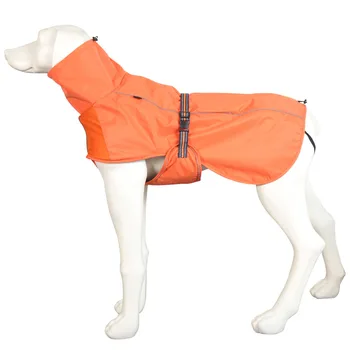 Vilnos Šunų apranga Žiemą Šunų Kailio Striukę su Atšvaitais, Diržo Minkštas Šiltas Vėjo Pet Drabužiai Vidutinis Didelis Šunys Oranžinė