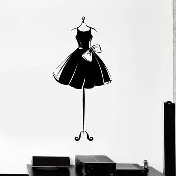Vinilo Sienos Lipdukas Suknelė Trumpas Manekenas Suknelė-Ballerina Girl Miegamasis Namų Dekoro Parduotuvių Langų Lipdukai Lankas-Mazgas Jam Prilygintą Išsilavinimą Meno S1089