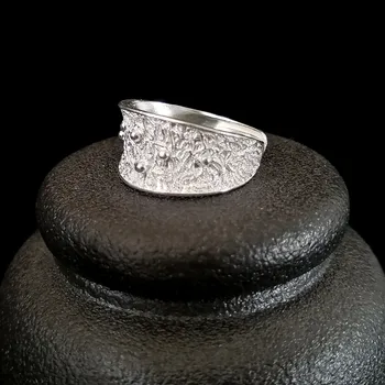 Vintage Senoviniai 999 Sidabro Žiedus Moterims Vestuvinis Žiedas Vestuvių Rankų Darbo Prabangūs Papuošalai Boho Etninės Miao Sidabrinė