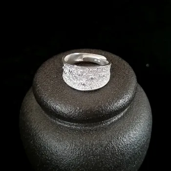 Vintage Senoviniai 999 Sidabro Žiedus Moterims Vestuvinis Žiedas Vestuvių Rankų Darbo Prabangūs Papuošalai Boho Etninės Miao Sidabrinė