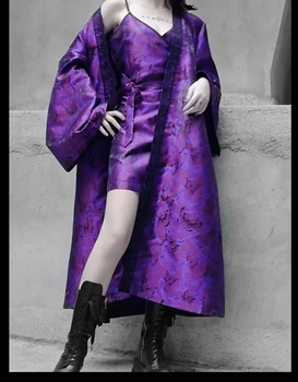 Violetinis Drugelis Dizaineris Vienas Gabalas slydimo mini Suknelė Varčias Slim Seksualus Tamsiai Gotikos-line spageti dirželis Suknelė Moterims Punk