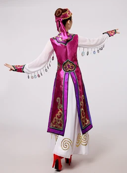 Violetinė mongolija suknelė moterims festivalis,, šokio kostiumai mongolija kostiumas kinijos nacionalinių drabužių