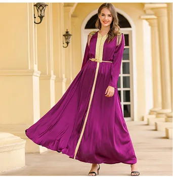 Violetinė Vestidos Musulmonų Suknelė Abaja Turkijos Islamo Drabužiai Hijab Afrikos Suknelės Abayas Moterų Caftan Kaftan Maroko Skraiste