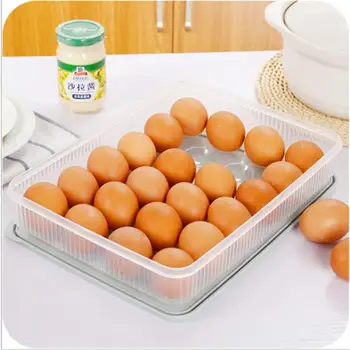 Virtuvės Spalvų 24 Tinklelis Kiaušinių Laikymo Dėžutė Plastiko Šaldytuvas Talpinimo Nešiojamų Kiaušinių Dėklas