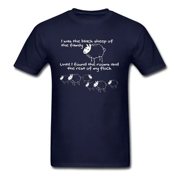 Viršūnės & Tees Juodos Avys Marškinėliai Juokinga Vyrų Drabužiai Paprasta Animacinių filmų Marškinėlius Mielas Dizainas Mens T-shirts Vasaros Medvilnės Drabužius