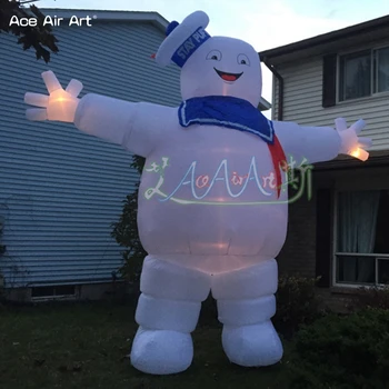 Visa pardavimo LED pripučiami Ghostbuster Likti puft animacinį personažą baltesni Marshmallow Vyras Halloween party apdaila