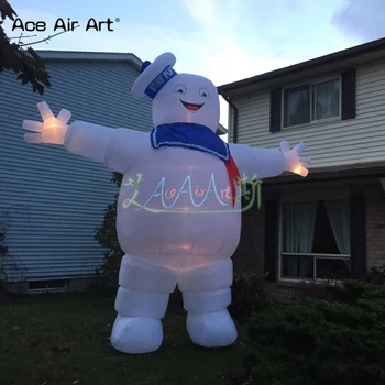 Visa pardavimo LED pripučiami Ghostbuster Likti puft animacinį personažą baltesni Marshmallow Vyras Halloween party apdaila