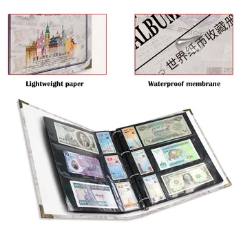 Visame Pasaulyje Banknotų Kolekcija Albumas Rišiklio PCCB Popierius, Knygos, Etiketės tipo Kolekcija Palaidų lapų Pasaulio Šalių, Etiketės