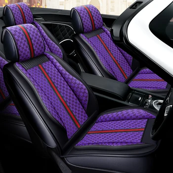 Visiška PU Oda automobilių sėdynės padengti linų pluošto auto sėdynių apdangalai, 