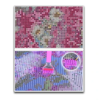Visiškai Apvalus Deimantas mozaikos sodo kvadratiniu Diamond siuvinėjimo kryželiu gėlių 