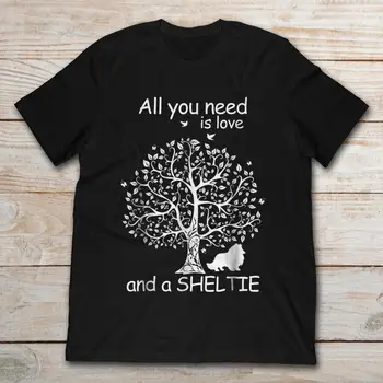 Viskas ko Jums Reikia-Tai Meilė, Ir Sheltie t-marškinėliai vyrams trumpomis Rankovėmis t-shirt