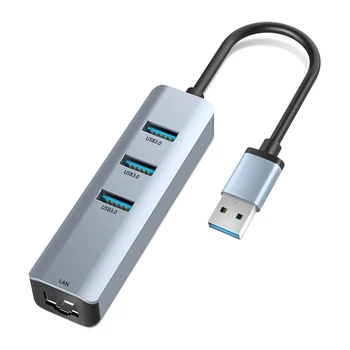 VKTECH 5Gbps USB HUB Konverteris Splitter 4 1 Nešiojamų 3 USB 3.0 1000Mbps RJ45 Gigabit Ethernet Adapteris, skirtas Nešiojamojo KOMPIUTERIO