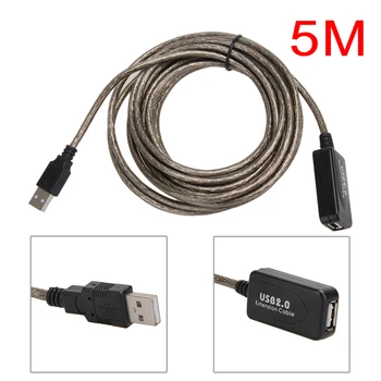 VODOOL 5M/10M/15M/20M Didelės Spartos Aktyvus USB 2.0 Aktyvus Kartotuvas Vyrų ir Moterų prailginimo Laido Adapteris, Laidas Laidas Duomenų Adapteris