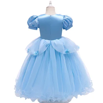 VOGUEON Prabanga Pelenės Suknelė Mergaitėms Duobute Aplikacijos Gėlių Princesė Suknelės Mergina Nėrinių Akių Gimtadienio Išgalvotas Vaikai Kostiumas