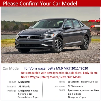 Volkswagen VW Jetta A6 A7 5C6 Mk6 MK7 6 7 2011~2020 Automobilių Purvo Atvartais Mudguard Splash Apsaugai Sparnas Mudflaps 2016 2017 2018