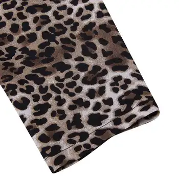 VONDA 2021 Moterų Leopard Palaidinės Seksualus ilgomis Rankovėmis Derliaus Spausdinimo Palaidinė Moteriška Office Marškinėliai Prarasti Nesimetriškas Ilgai Viršuje Plius Dydis