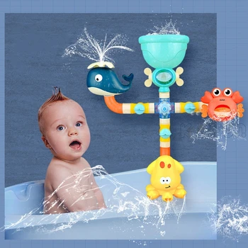 Vonios Žaislų, Vamzdynų Vandens Purškimo Dušo Game Shark Krabų Aštuonkojai Vonia, vaikų Žaislų Vaikams Plaukti Vonios kambarys Maudymosi Dušo Vaikų Žaislas