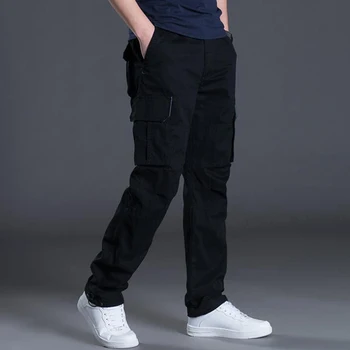 Vyrai Atsitiktinis Kelnės Medvilnė Multi Pocket darbo drabužiai, vyriški Mados Prarasti Outwear Taktinės Kelnės Stebėti Krovinių Kelnės Pantalon Hombre