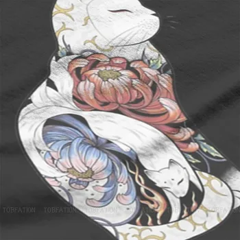Vyrai Japonijos Youkai Antgamtinių Monstras Oni Tengu Negabaritinių Marškinėliai Kitsune Katė Tatto Grynos Medvilnės Atsitiktinis Streetwear
