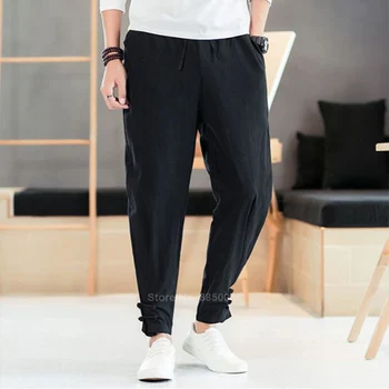 Vyrai Japonų Stiliaus Kelnės Samurajus Kostiumas Derliaus Vyriškos Kelnės Derliaus Haremas Pants Plus Size Haori Kimono Yukata Streetwear