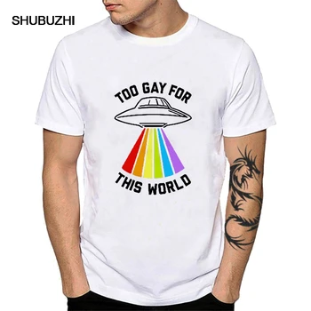 Vyrai Medvilnės LGBT Tee Marškinėliai Per Gėjų Šio Pasaulio Trumpas rankovėmis Marškinėlius Gaylien Būti Sau Top Tee Vaivorykštė Kaukolė Homoseksualus