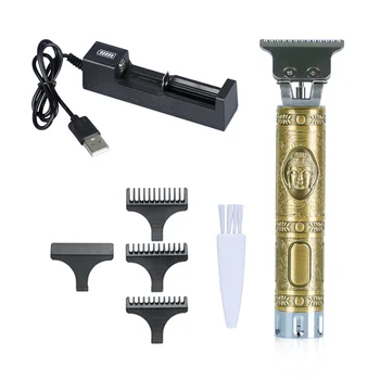 Vyrai Profesinius Belaidžiai Elektriniai Plaukų Kirpimo mašinėlės, Plaukų Cutter Machine USB Įkraunama Plaukų Žoliapjovės 0mm T-peilis Outliner Skustuvas
