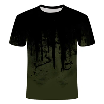Vyrai Quick Dry T-Shirt 3D Kamufliažas Apvalios Kaklo, ilgomis Rankovėmis Sporto Karinės T-Shirt