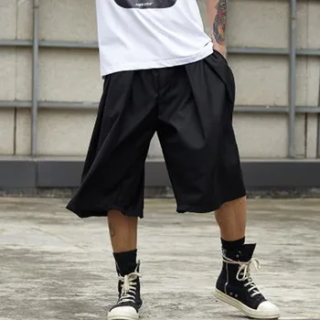 Vyrai Streetwear Hip-Hop, Punk, Gothic Prarasti Atsitiktinis Sijonas Ziajać Vyrų Negabaritinių Mados Kimono Pločio Kojų Haremo Kelnės