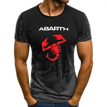 Vyrai Trumpas Rankovės Abarth Automobilių Logotipą Vyrai T-shirt Vasaros atsitiktinis Medvilnės Gradientas T marškinėliai Mados Hip-Hop Harajuku Vyrų Brand Tee