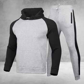 Vyriški Gobtuvu Mados 2VNT Tracksuit 2020 M. Rudens Žiemos Atsitiktinis Kelnės Megztinis Tiktų Vyrų Sportwear Nustatyti Bėgiojimas Dviračių Rinkiniai Vyrams
