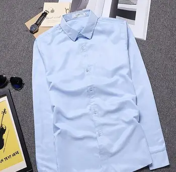 Vyriški ilgomis rankovėmis marškinėliai vyriški vientisos spalvos, verslo vyrų viršūnės