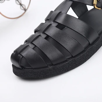 Vyriški sandalai 2020 metų vasaros nauja tendencija neslidus minkšto dugno vyriški laisvalaikio Romos odos sandalai vyrų odos paplūdimio bateliai