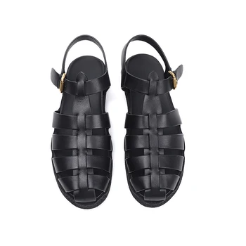 Vyriški sandalai 2020 metų vasaros nauja tendencija neslidus minkšto dugno vyriški laisvalaikio Romos odos sandalai vyrų odos paplūdimio bateliai