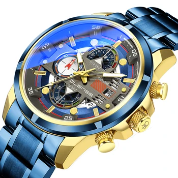 Vyriški Sportiniai Žiūrėti Aukščiausios Prabangos Prekės ženklo Vyrai Kvarcinis Laikrodis Mėlyna Šviesa Mados Vandeniui Laikrodžiai Vyras reloj relogio hombre relojes