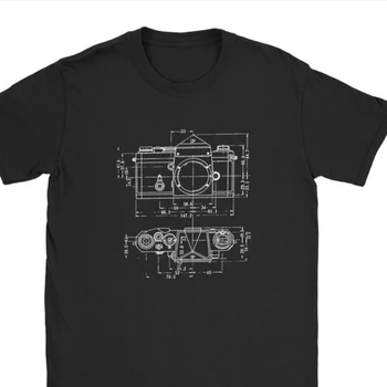 Vyriški Super Mados Kamera Patentų Marškinėliai Fotografas Drabužių Atsitiktinis Įgulos Kaklo Tshirts Viršūnės T Shirts Harajuku
