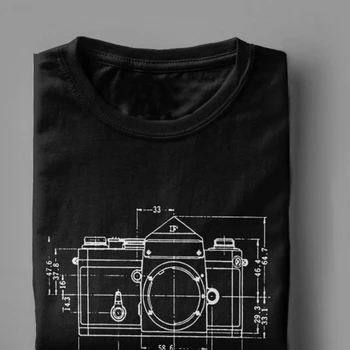 Vyriški Super Mados Kamera Patentų Marškinėliai Fotografas Drabužių Atsitiktinis Įgulos Kaklo Tshirts Viršūnės T Shirts Harajuku