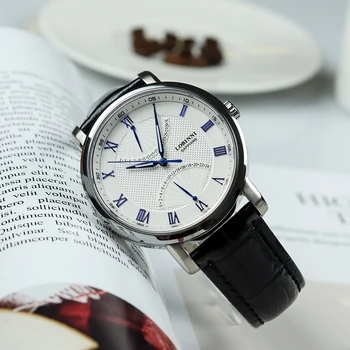 Vyriški Žiūrėti Šveicarija LOBINNI Prabangos Prekės ženklo Žiūrėti Vyrų Sapphire atsparus Vandeniui Auto Data reloj hombre Japonijoje Miyota Judėjimo L3602