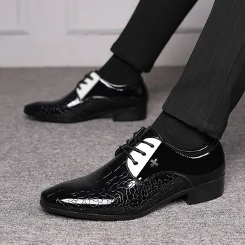 Vyrų batai juodos mados klasikinis vyrai verslo batai oficialų batai vestuvių jaunikis groomsmen oficialų batai zapatos de hombre