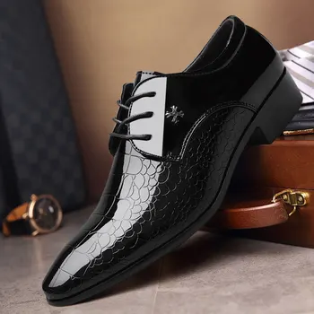 Vyrų batai juodos mados klasikinis vyrai verslo batai oficialų batai vestuvių jaunikis groomsmen oficialų batai zapatos de hombre