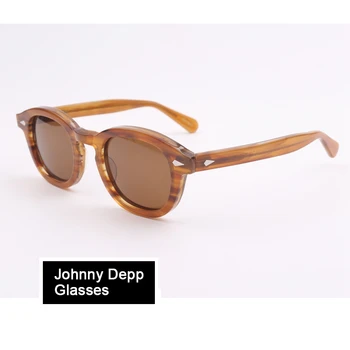 Vyrų Johnny Depp Poliarizuoti Akiniai Nuo Saulės Moterims, Prabangos Prekės Acetato Rėmelis Derliaus Lemtosh Akiniai Aukščiausios Kokybės Langelį 001