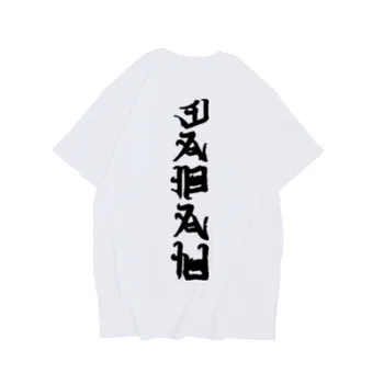 Vyrų marškinėliai Kanji ES Dydis Medvilnės Pobūdžio juoda balta Raidė Japonų Stiliaus Harajuku Asmenybės trumpomis Rankovėmis T-shirt S-2XL