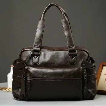 Vyrų odos maišas vyrų portfelį biuro krepšiai vyrų pečių maišą vyro pu odos nešiojamas krepšiai vyrų nešti lagaminėlį rankinės