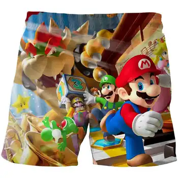 Vėliau Harajuku Klasikiniai žaidimai, Super Mario vaikų Berniukų ir mergaičių šortai, Super Smash Bros 3D šortai hip-hop šortai street wear