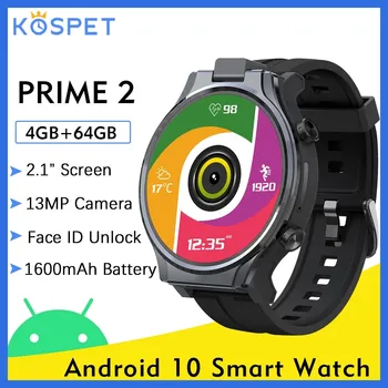 Vėliau KOSPET PRIME 2 4GB 64GB Smart Watch Telefono 13MP Pasukti Fotoaparato 1600mAh 2.1