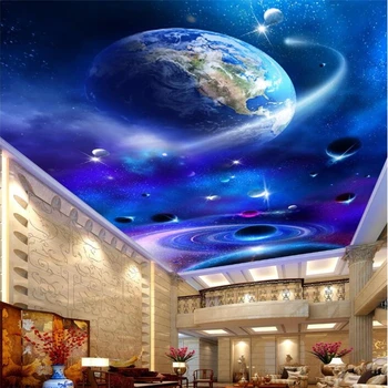 Wellyu Užsakymą didelio masto 3d tapetai обои super prabanga versija high-definition-visata, dangaus 3D lubų zenith freska