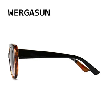 WERGASUN Naujas Mados Prekės ženklo Dizaineris Cat Eye Akiniai nuo saulės Moterims, Negabaritinių Rėmo Derliaus Saulės Akiniai oculos de sol UV400
