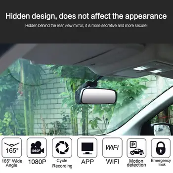 WHEXUNE WiFi, Automobilių DVR Brūkšnys Cam FHD 1080P Naktinio Matymo Prietaisų skydelis Paslėptas Kamera, Automobilinis Vaizdo Vairavimo Diktofonas, Transporto priemonės vaizdo Kamera G-sensorius