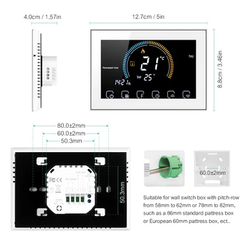 Wi-Fi Termostatas Programuojamo Termostato Wifi Caldera Dujų Vandens šildymo Katilo Šešių Laikotarpį Balso APP Kontrolės LCD Echo 